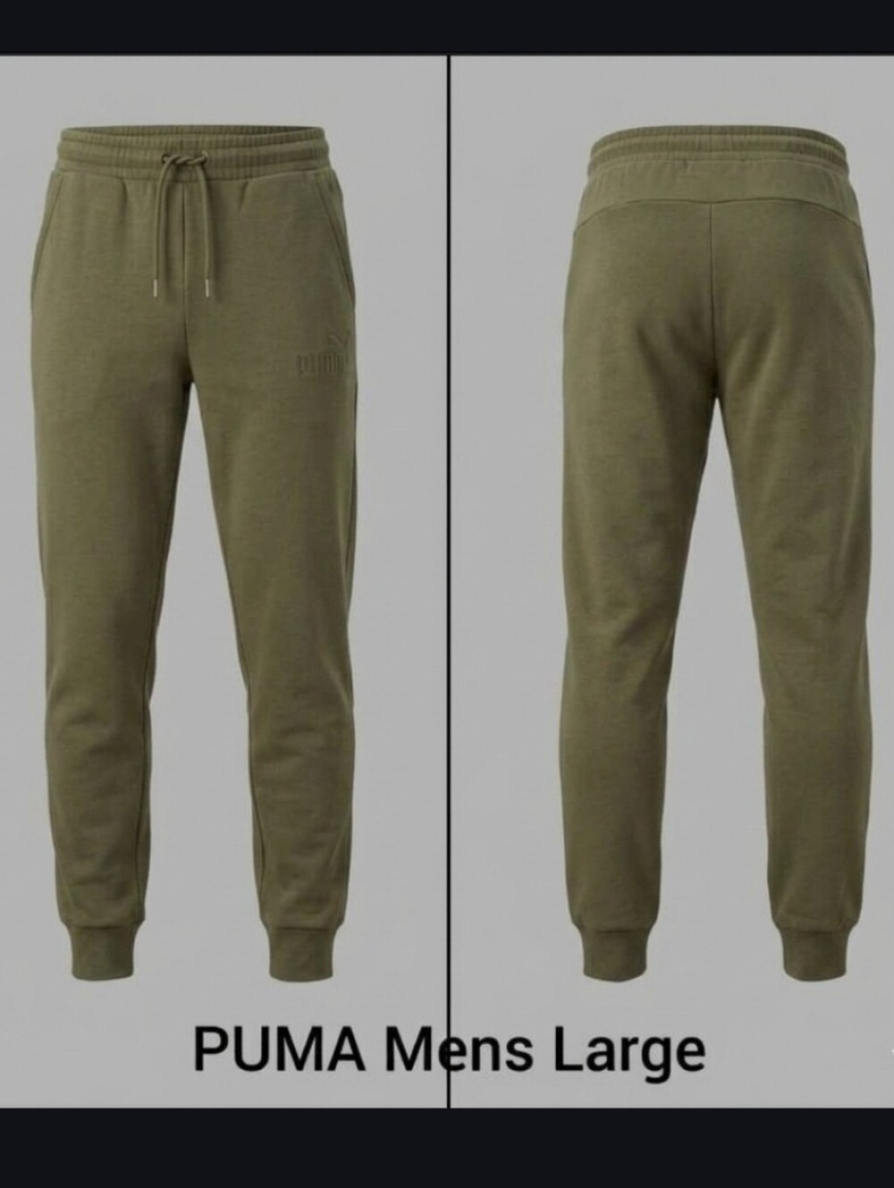 🛍🍀PUMA Mens Large Green Drawstring Sweat Pants C11